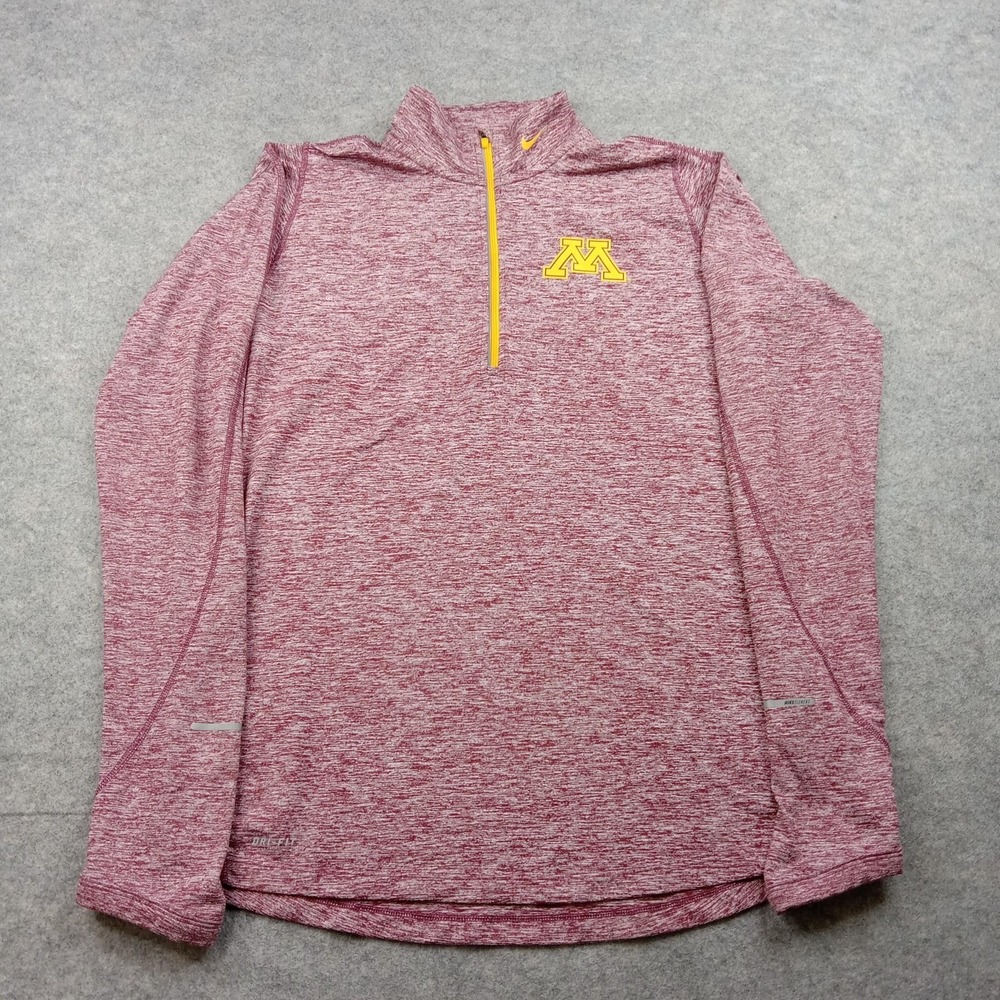 Minnesota Golden Gophers Shirt Womens Large NCAA Football Nike Dri Fit 1/4 Zip